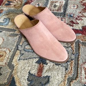 Madewell Harper Mule pink suede
